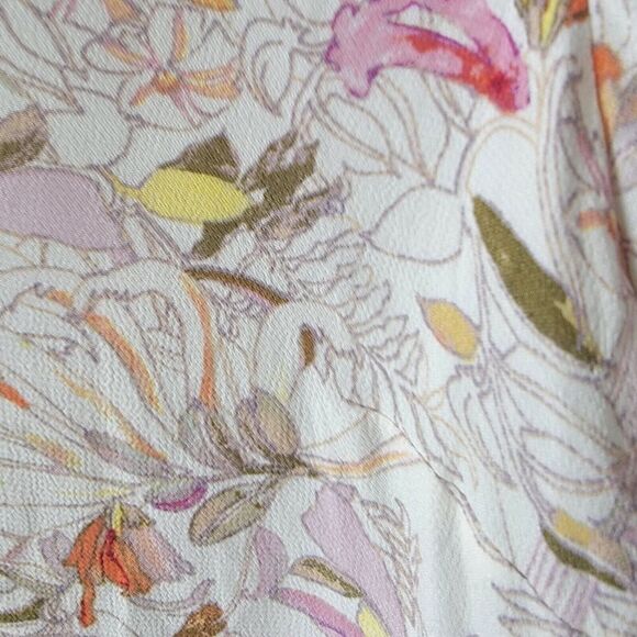 Maeve by Anthropologie Floral Pernille Drape Tie Sleeve Blouse size XS - Picture 6 of 8